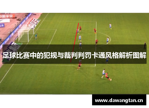 足球比赛中的犯规与裁判判罚卡通风格解析图解